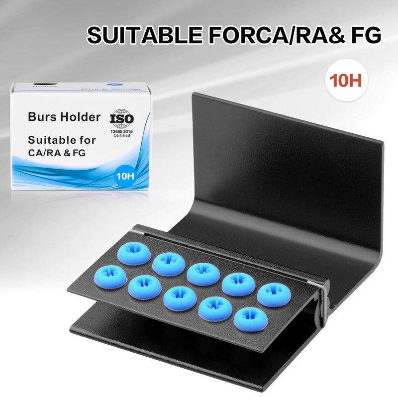EustomA 10 Holes Burs Holder 4pcs/Set Blocks Autoclavable Bur Case (Black) - Image 3
